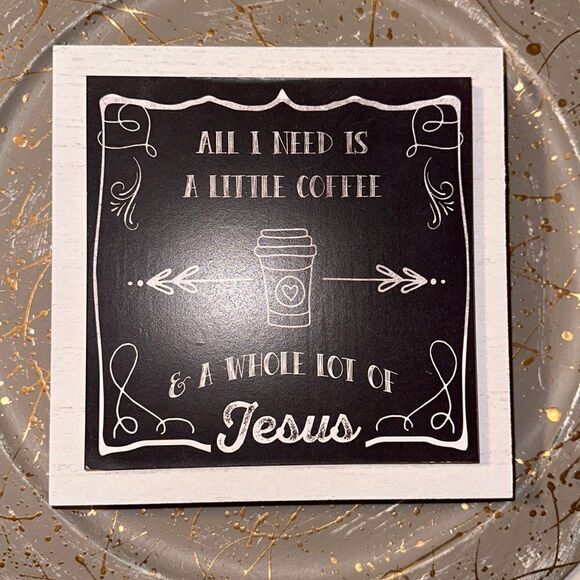 Shabby Chic Boxed Chalkboard Doodle Coffee Sign Decor - Picture 2 of 8